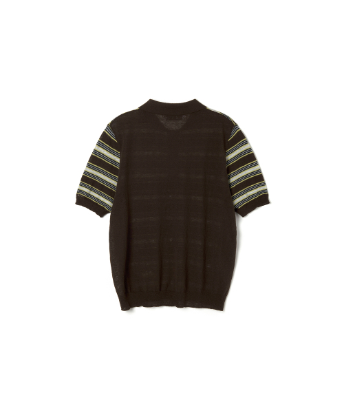 STUDIO&PARC(スタジオアンドパルク)の「Striped Collar Short Sleeve Knit_Brown(ニット/セーター・レディース・ブラウン・FREE)」の7枚目の写真