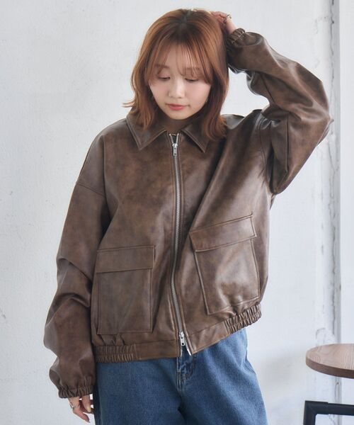 RETRO GIRL(レトロガール)の「WZIPレザーブルゾン(ブルゾン・レディース・ブラウン/ブラック・FREE)」の22枚目の写真