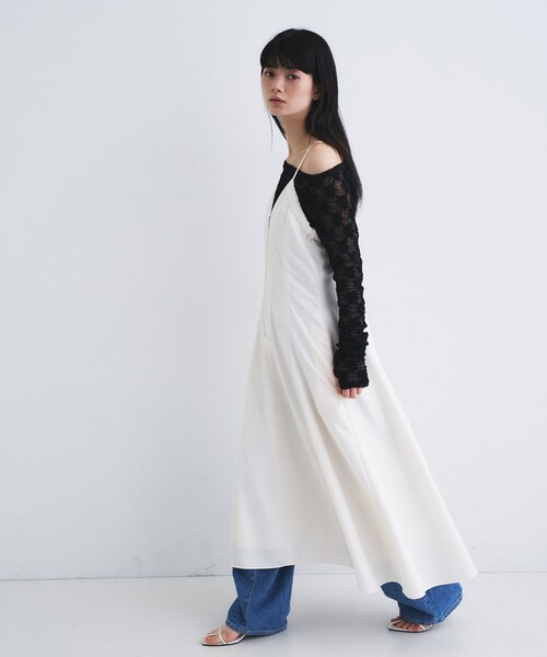 CODE A(コードエー)の「sensual strap cami dress(ワンピース・レディース・ダークグレー/ホワイト・00)」の11枚目の写真