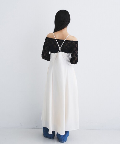 CODE A(コードエー)の「sensual strap cami dress(ワンピース・レディース・ダークグレー/ホワイト・00)」の12枚目の写真