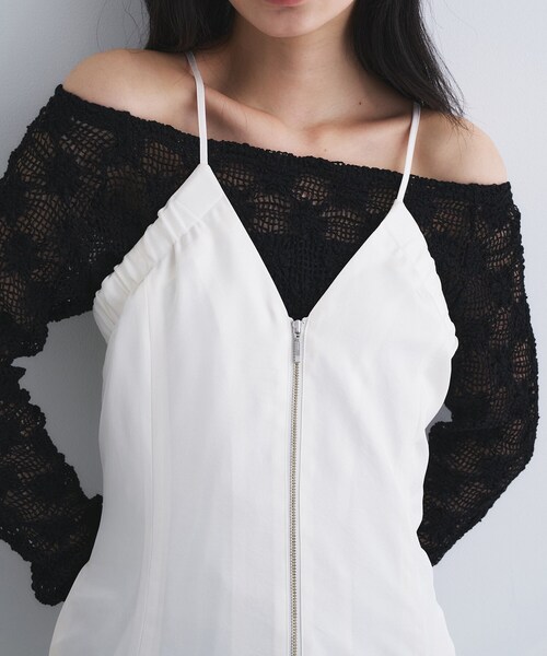 CODE A(コードエー)の「sensual strap cami dress(ワンピース・レディース・ダークグレー/ホワイト・00)」の13枚目の写真