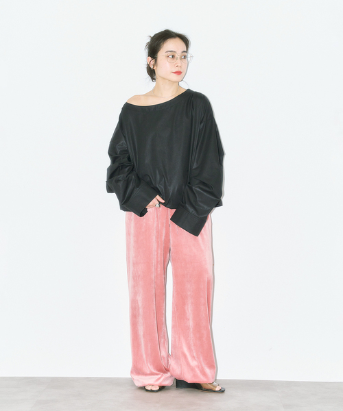 CITYSHOP（シティーショップ）の「VELVET EASY パンツ（その他パンツ・レディース・ブラック/グレー/ピンク・36/38）」の8枚目の写真