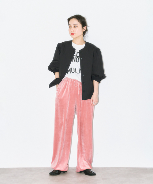 CITYSHOP（シティーショップ）の「VELVET EASY パンツ（その他パンツ・レディース・ブラック/グレー/ピンク・36/38）」の9枚目の写真