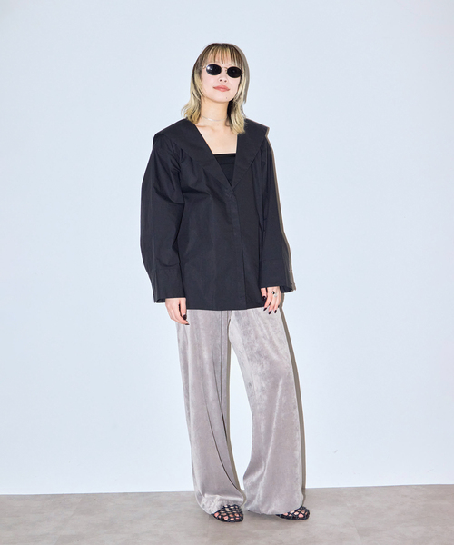 CITYSHOP（シティーショップ）の「VELVET EASY パンツ（その他パンツ・レディース・ブラック/グレー/ピンク・36/38）」の11枚目の写真