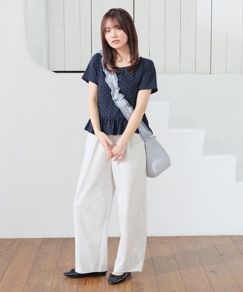 Honeys(ハニーズ)の「裾フリルヘンリートップス(Tシャツ/カットソー・レディース・ホワイト系その他/グレー系その他/ピンク系その他/ネイビー系・L/M/S)」の7枚目の写真