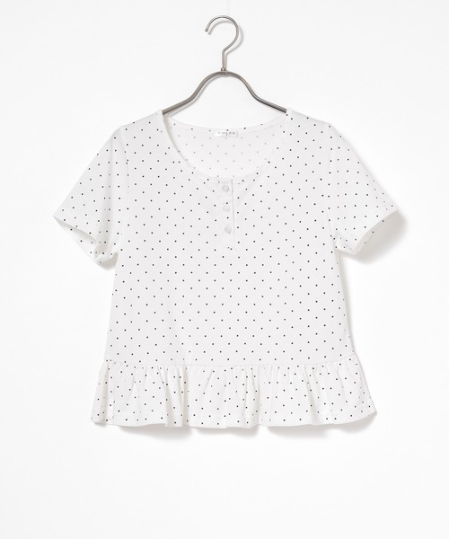 Honeys(ハニーズ)の「裾フリルヘンリートップス(Tシャツ/カットソー・レディース・ホワイト系その他/グレー系その他/ピンク系その他/ネイビー系・L/M/S)」の14枚目の写真
