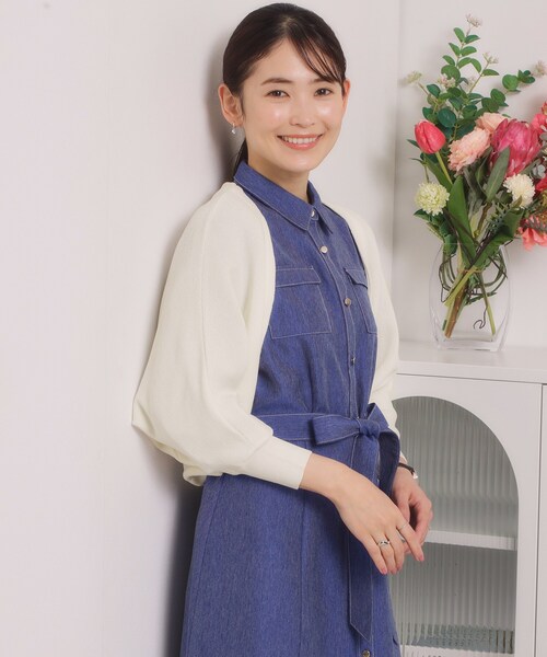 ITS'DEMO（イッツデモ）の「【UVケア／毛玉防止／手洗い可】ニットボレロ（カーディガン/ボレロ・レディース・ネイビー/オフホワイト/ブラック/サンドベージュ・00）」の22枚目の写真