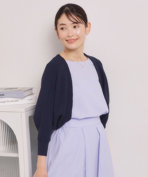 ITS'DEMO（イッツデモ）の「【UVケア／毛玉防止／手洗い可】ニットボレロ（カーディガン/ボレロ・レディース・ネイビー/オフホワイト/ブラック/サンドベージュ・00）」の6枚目の写真