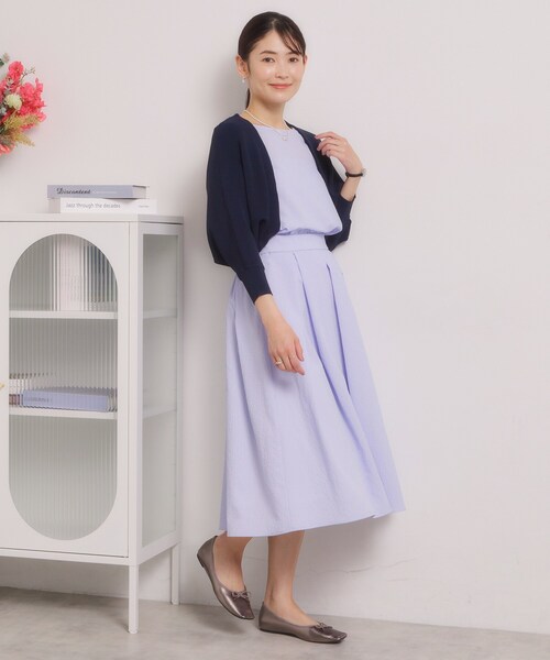 ITS'DEMO（イッツデモ）の「【UVケア／毛玉防止／手洗い可】ニットボレロ（カーディガン/ボレロ・レディース・ネイビー/オフホワイト/ブラック/サンドベージュ・00）」の8枚目の写真