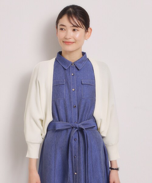 ITS'DEMO（イッツデモ）の「【UVケア／毛玉防止／手洗い可】ニットボレロ（カーディガン/ボレロ・レディース・ネイビー/オフホワイト/ブラック/サンドベージュ・00）」の10枚目の写真