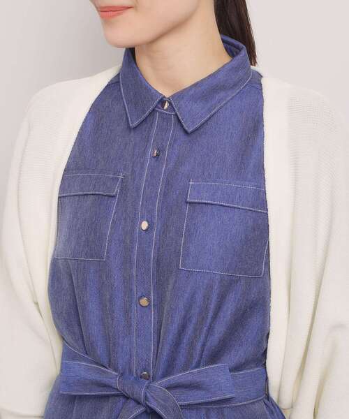 ITS'DEMO（イッツデモ）の「【UVケア／毛玉防止／手洗い可】ニットボレロ（カーディガン/ボレロ・レディース・ネイビー/オフホワイト/ブラック/サンドベージュ・00）」の13枚目の写真