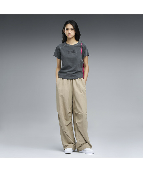 PUMA（プーマ）の「PUMA プーマ ウィメンズ ムーズイン ネイチャー ウォッシュ 半袖 Tシャツ（Tシャツ/カットソー・レディース・ベビーピンク/ブラック×レッド・SMALL/MEDIUM/LARGE/X-LARGE）」の4枚目の写真