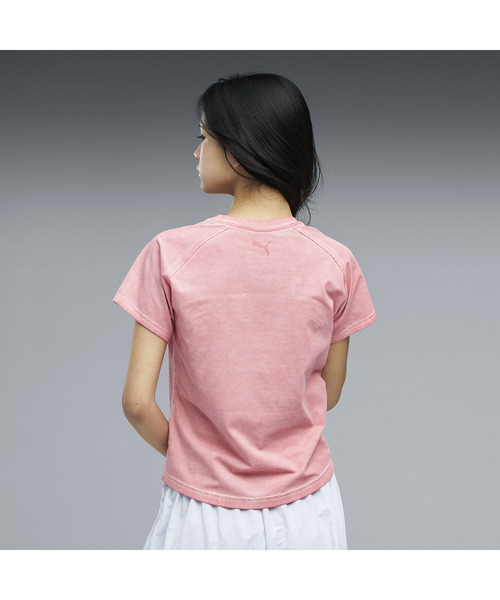 PUMA（プーマ）の「PUMA プーマ ウィメンズ ムーズイン ネイチャー ウォッシュ 半袖 Tシャツ（Tシャツ/カットソー・レディース・ベビーピンク/ブラック×レッド・SMALL/MEDIUM/LARGE/X-LARGE）」の12枚目の写真