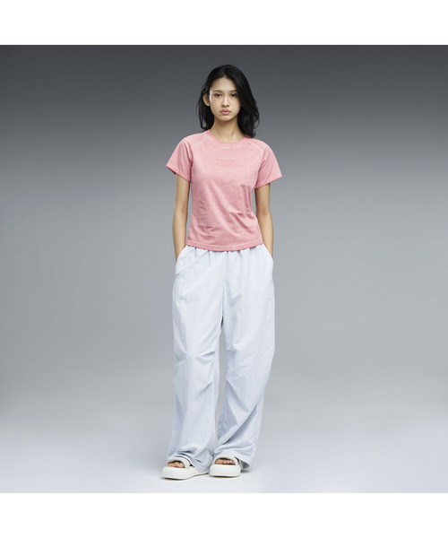 PUMA（プーマ）の「PUMA プーマ ウィメンズ ムーズイン ネイチャー ウォッシュ 半袖 Tシャツ（Tシャツ/カットソー・レディース・ベビーピンク/ブラック×レッド・SMALL/MEDIUM/LARGE/X-LARGE）」の13枚目の写真