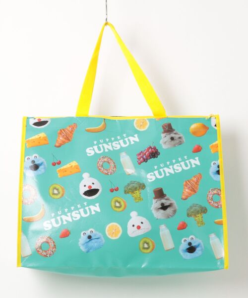 SiNCERE(シンシア)の「〈PUPPET SUNSUN/パペットスンスン〉レジャーシート生地バッグL KVB3(エコバッグ/サブバッグ・レディース・ブルーグリーン・ONE SIZE)」の5枚目の写真