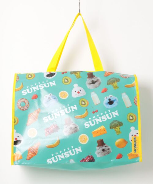 SiNCERE(シンシア)の「〈PUPPET SUNSUN/パペットスンスン〉レジャーシート生地バッグL KVB3(エコバッグ/サブバッグ・レディース・ブルーグリーン・ONE SIZE)」の2枚目の写真