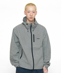 XTONZ（エクストーンズ）の「XJ132 チェック シワ加工 ウインドブレーカー (ウォームグレー)（ナイロンジャケット）」