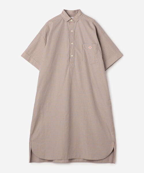 DANTON | コットンポプリン 半袖シャツワンピース PLAID WOMEN（シャツ