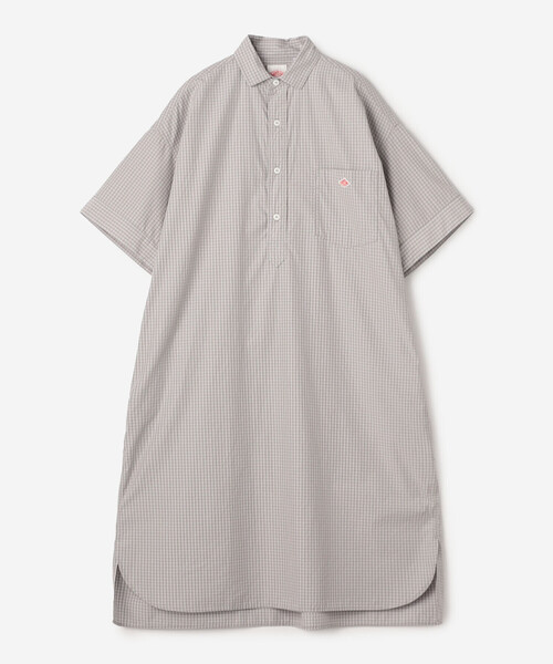 DANTON(ダントン)の「DANTON | コットンポプリン 半袖シャツワンピース PLAID WOMEN(シャツワンピース・レディース・ブラウン系その他/グレー系その他/ブラック系その他・36)」の5枚目の写真