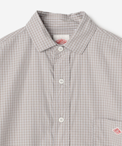 DANTON(ダントン)の「DANTON | コットンポプリン 半袖シャツワンピース PLAID WOMEN(シャツワンピース・レディース・ブラウン系その他/グレー系その他/ブラック系その他・36)」の7枚目の写真
