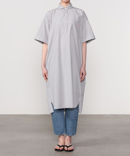 DANTON(ダントン)の「DANTON | コットンポプリン 半袖シャツワンピース PLAID WOMEN(シャツワンピース・レディース・ブラウン系その他/グレー系その他/ブラック系その他・36)」の16枚目の写真
