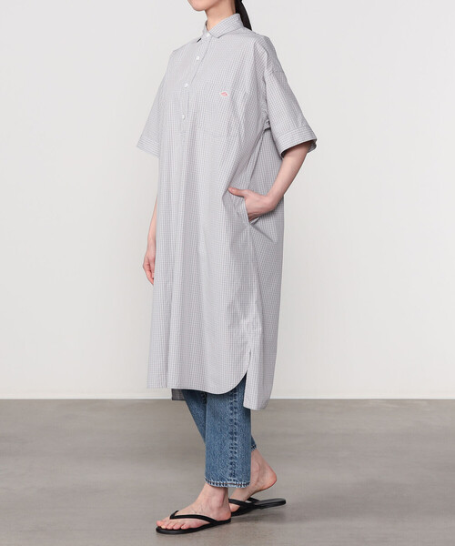 DANTON(ダントン)の「DANTON | コットンポプリン 半袖シャツワンピース PLAID WOMEN(シャツワンピース・レディース・ブラウン系その他/グレー系その他/ブラック系その他・36)」の15枚目の写真