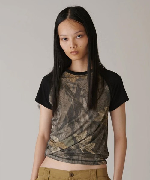 INSCRIRE(アンスクリア)の「Cotton Silk Raglan Short Sleeve(Tシャツ/カットソー・レディース・マルチ・MEDIUM)」の1枚目の写真