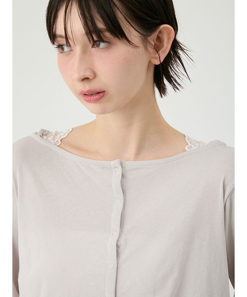 LILY BROWN（リリーブラウン）の「【UVカット/接触冷感】レースフーディトップス（Tシャツ/カットソー・レディース・ブラック/グレイッシュベージュ/ホワイト・F）」の12枚目の写真