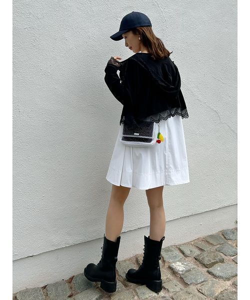 LILY BROWN（リリーブラウン）の「【UVカット/接触冷感】レースフーディトップス（Tシャツ/カットソー・レディース・ブラック/グレイッシュベージュ/ホワイト・F）」の17枚目の写真