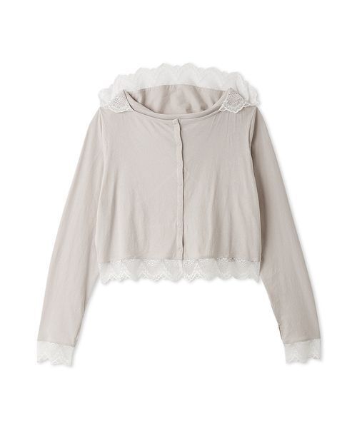 LILY BROWN（リリーブラウン）の「【UVカット/接触冷感】レースフーディトップス（Tシャツ/カットソー・レディース・ブラック/グレイッシュベージュ/ホワイト・F）」の20枚目の写真