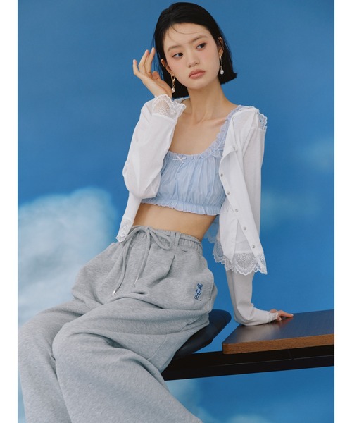 LILY BROWN（リリーブラウン）の「【UVカット/接触冷感】レースフーディトップス（Tシャツ/カットソー・レディース・ブラック/グレイッシュベージュ/ホワイト・F）」の2枚目の写真