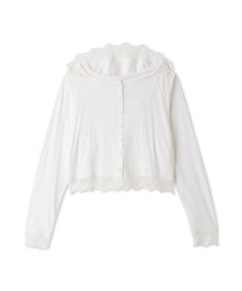 LILY BROWN（リリーブラウン）の「【UVカット/接触冷感】レースフーディトップス（Tシャツ/カットソー・レディース・ブラック/グレイッシュベージュ/ホワイト・F）」の21枚目の写真