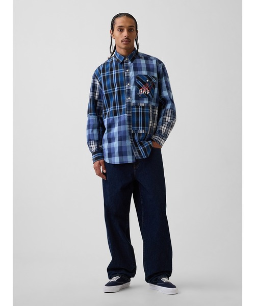 old gap sean wotherspoon チェックシャツ Sサイズ セール】Gap × Sean Wotherspoon オーバーサイズ パッチワーク