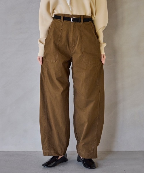 COMMON＋HAUS（コモンハウス）の「カーゴバレルパンツ（カーゴパンツ・レディース・ブラック/ブラウン/ベージュ・S/M/L）」の3枚目の写真