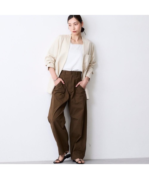 COMMON＋HAUS（コモンハウス）の「カーゴバレルパンツ（カーゴパンツ・レディース・ブラック/ブラウン/ベージュ・S/M/L）」の4枚目の写真