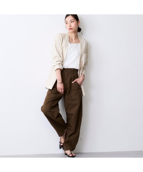 COMMON＋HAUS（コモンハウス）の「カーゴバレルパンツ（カーゴパンツ・レディース・ブラック/ブラウン/ベージュ・S/M/L）」の13枚目の写真