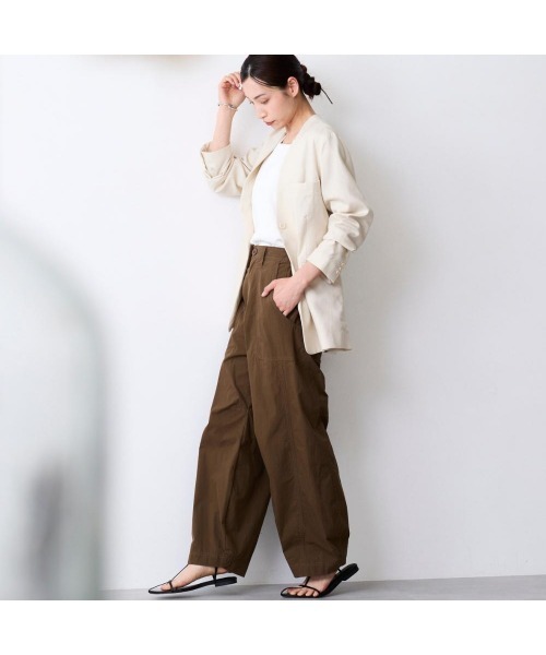 COMMON＋HAUS（コモンハウス）の「カーゴバレルパンツ（カーゴパンツ・レディース・ブラック/ブラウン/ベージュ・S/M/L）」の14枚目の写真