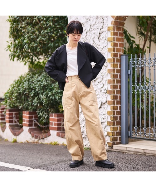 COMMON＋HAUS（コモンハウス）の「カーゴバレルパンツ（カーゴパンツ・レディース・ブラック/ブラウン/ベージュ・S/M/L）」の5枚目の写真