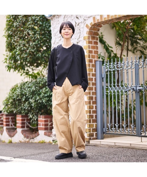 COMMON＋HAUS（コモンハウス）の「カーゴバレルパンツ（カーゴパンツ・レディース・ブラック/ブラウン/ベージュ・S/M/L）」の12枚目の写真