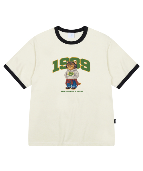 1989STANDARD（1989スタンダード）の「[ヤンステルX1989] MIXTAPEクールコットンリンガー半袖(SRSSTD-0213)（Tシャツ/カットソー・メンズ・ブラック/アイボリー/ライトグレー・MEDIUM/LARGE/X-LARGE）」の5枚目の写真