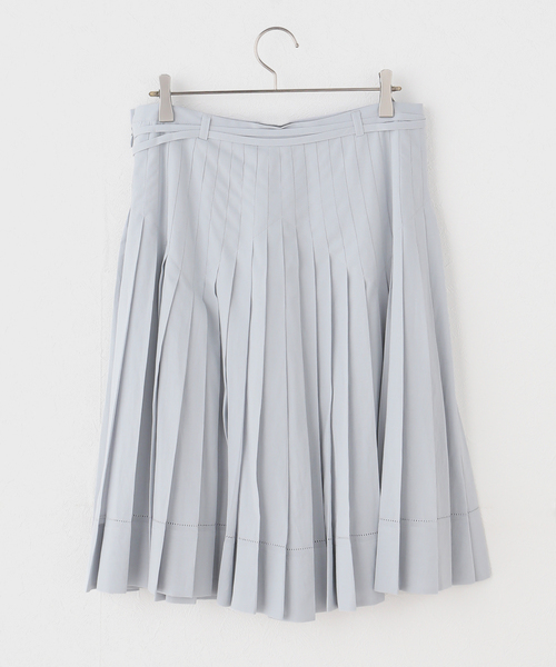 LOW CLASSIC（ロウ　クラシック）の「【LOW CLASSIC/ロウ クラシック】 PLEATED MIDI SKIRT（スカート・レディース・ブルー・MEDIUM）」の2枚目の写真