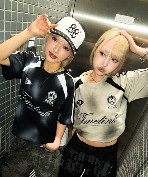 A'gem(エージェム)の「A'GEM/9 × .kom 『A'gem/エージェム』 切り替え加工Tシャツ(Tシャツ/カットソー・メンズ・グレー系その他/ブラック/ピンク・M/L)」の6枚目の写真