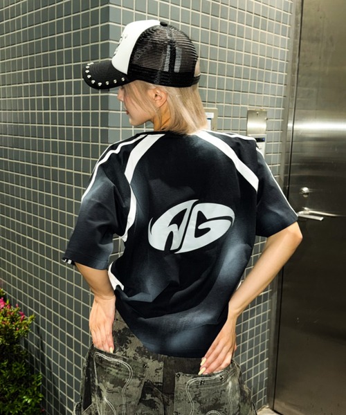 A'gem(エージェム)の「A'GEM/9 × .kom 『A'gem/エージェム』 切り替え加工Tシャツ(Tシャツ/カットソー・メンズ・グレー系その他/ブラック/ピンク・M/L)」の13枚目の写真