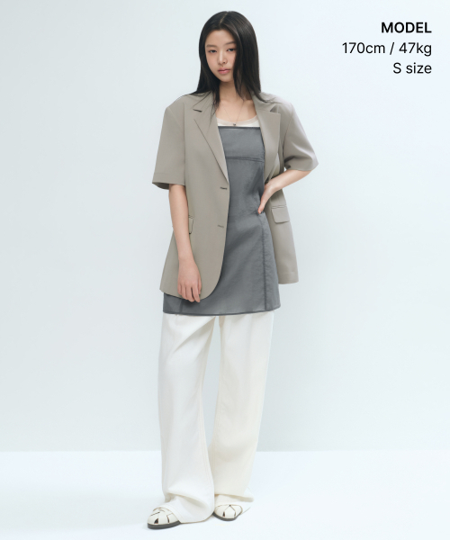 MUSINSA STANDARD WOMAN（ムシンサスタンダードウーマン）の「ウィメンズシアーミニドレス[グレー]（ワンピース・レディース・その他・X-SMALL/SMALL/MEDIUM/LARGE）」の2枚目の写真