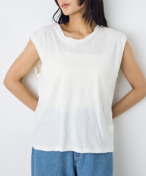 AZUL by moussy(アズールバイマウジー)の「ドライタッチツイストネックタンクトップ(タンクトップ・レディース・ライム/ライトブラック/オフホワイト/ピンク・MEDIUM/SMALL)」の1枚目の写真