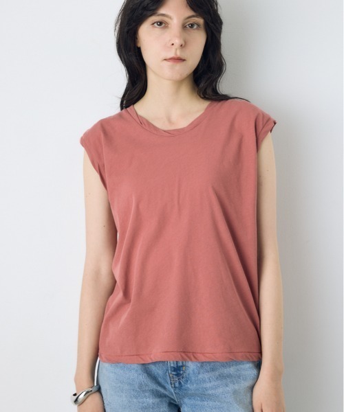 AZUL by moussy(アズールバイマウジー)の「ドライタッチツイストネックタンクトップ(タンクトップ・レディース・ライム/ライトブラック/オフホワイト/ピンク・MEDIUM/SMALL)」の4枚目の写真