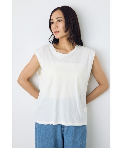 AZUL by moussy(アズールバイマウジー)の「ドライタッチツイストネックタンクトップ(タンクトップ・レディース・ライム/ライトブラック/オフホワイト/ピンク・MEDIUM/SMALL)」の19枚目の写真