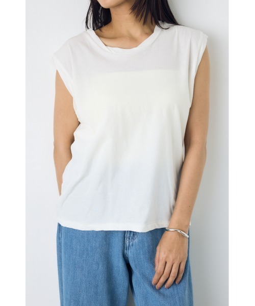 AZUL by moussy(アズールバイマウジー)の「ドライタッチツイストネックタンクトップ(タンクトップ・レディース・ライム/ライトブラック/オフホワイト/ピンク・MEDIUM/SMALL)」の21枚目の写真