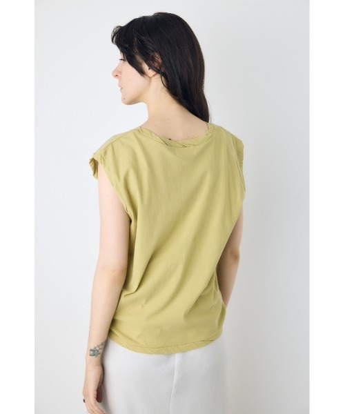 AZUL by moussy(アズールバイマウジー)の「ドライタッチツイストネックタンクトップ(タンクトップ・レディース・ライム/ライトブラック/オフホワイト/ピンク・MEDIUM/SMALL)」の7枚目の写真