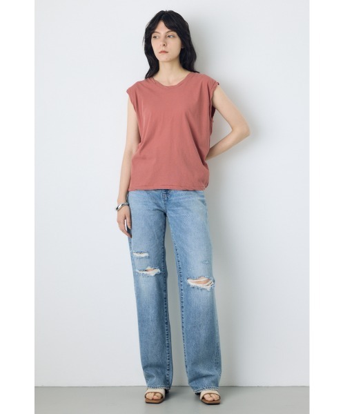 AZUL by moussy(アズールバイマウジー)の「ドライタッチツイストネックタンクトップ(タンクトップ・レディース・ライム/ライトブラック/オフホワイト/ピンク・MEDIUM/SMALL)」の15枚目の写真